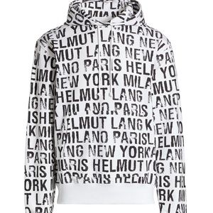 Helmut Lang All-Over Logo Hoodie White